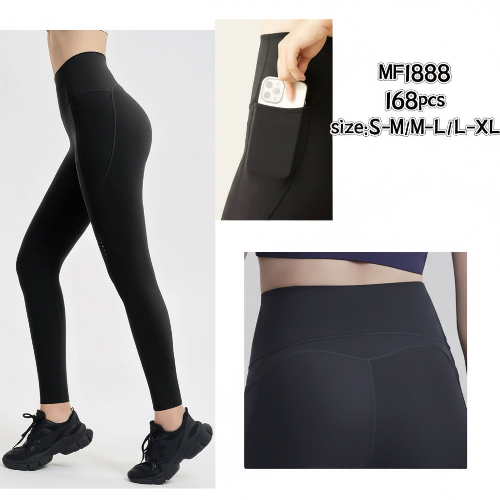 Leggins Negro Deportivo Push Up Bolsillo